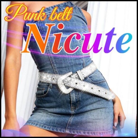 Rhinestone Studded Belt Y2K Western Cowgirl Accessory Leather main image 6